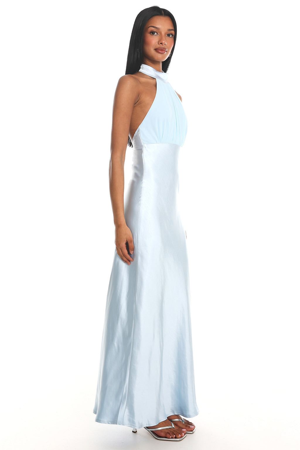 Kaivira Halterneck Maxi Dress Ice Blue by Selfie Leslie