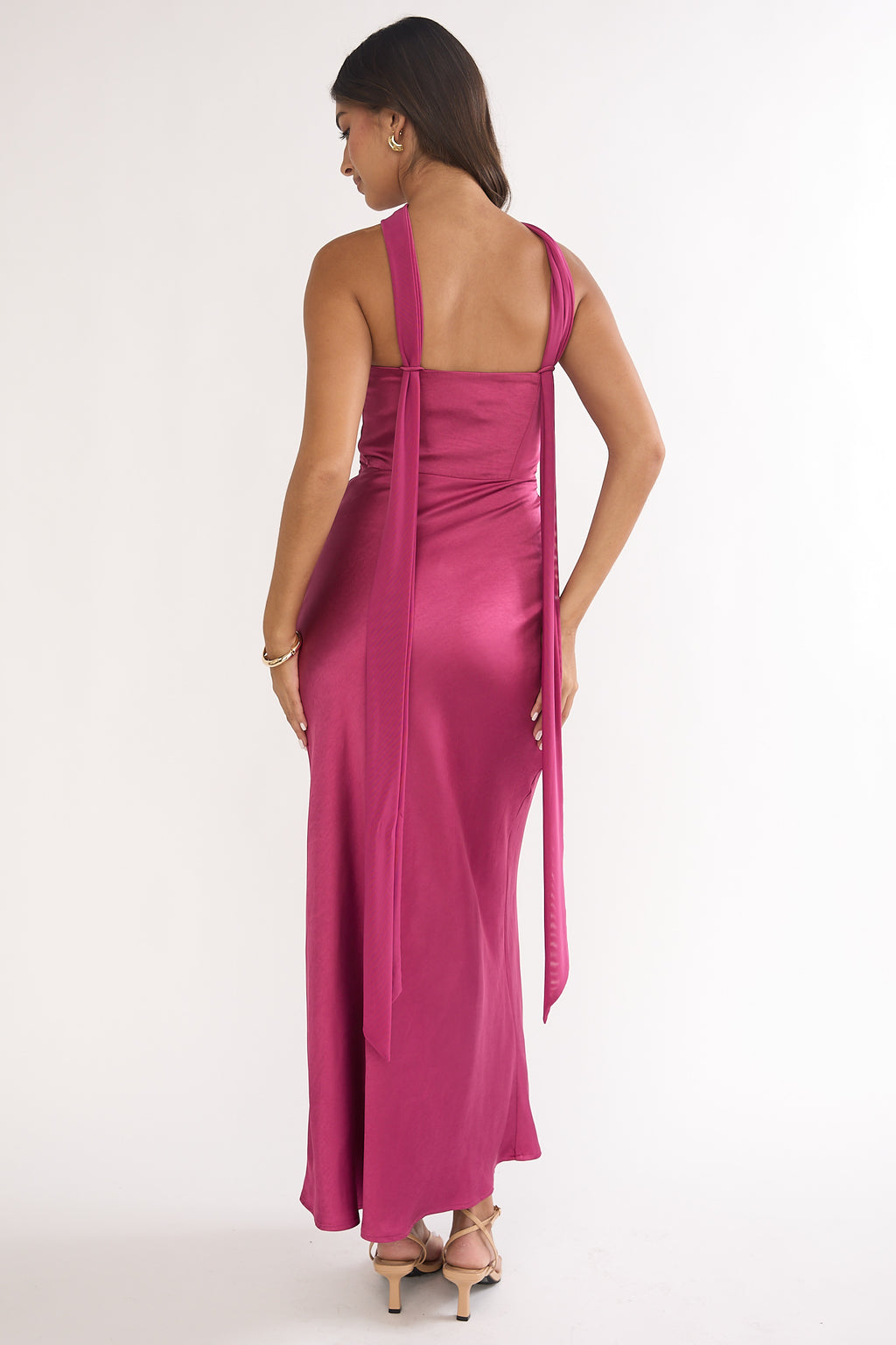 Lior Detachable Shoulder Maxi Dress Burgundy by Selfie Leslie
