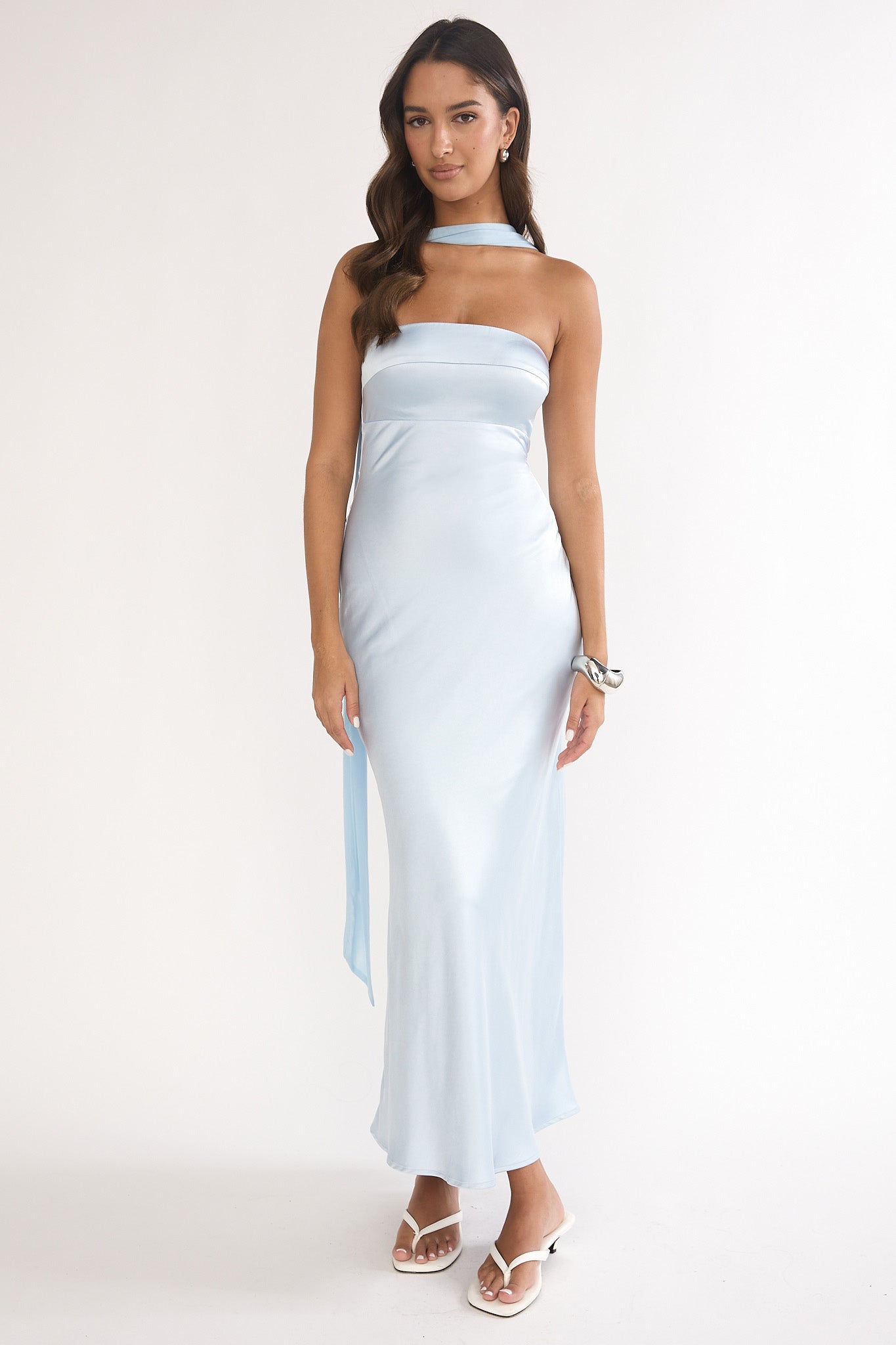 Lior Detachable Shoulder Maxi Dress Blue by Selfie Leslie