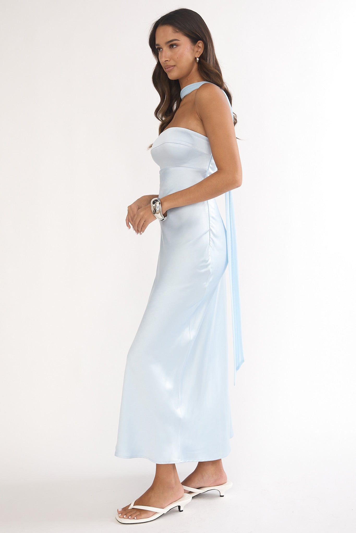 Lior Detachable Shoulder Maxi Dress Blue by Selfie Leslie