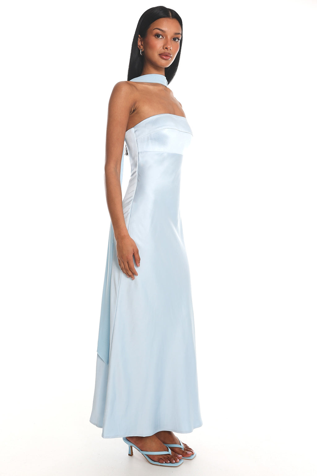 Lior Detachable Shoulder Maxi Dress Blue by Selfie Leslie