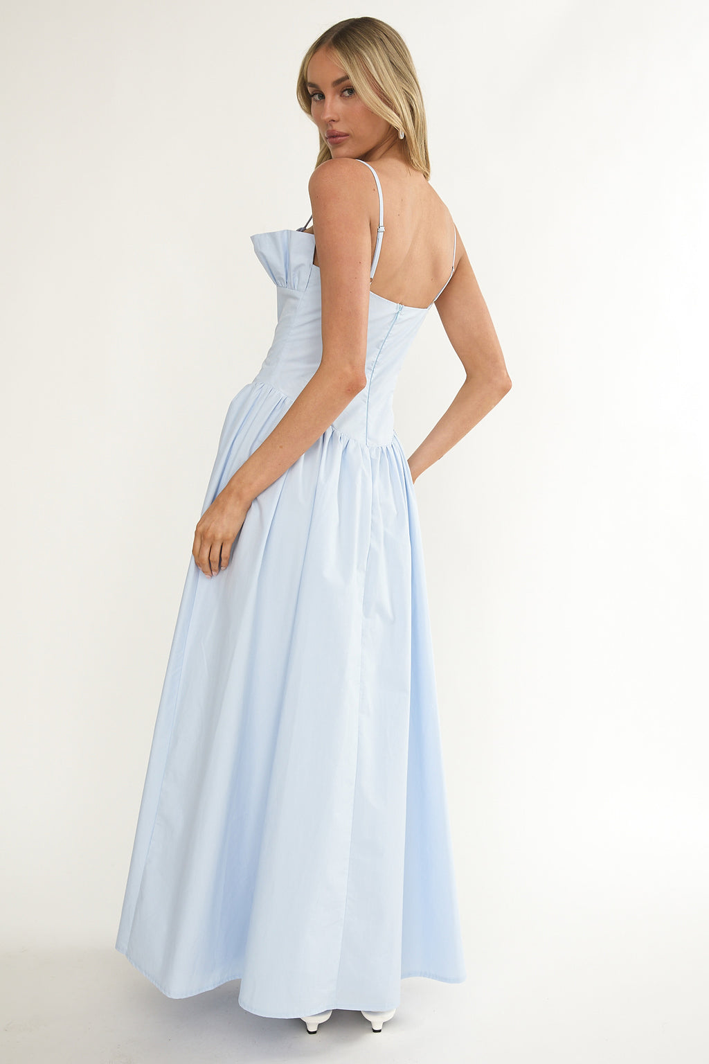 Pailin Frill Bust Maxi Dress Blue by Selfie Leslie