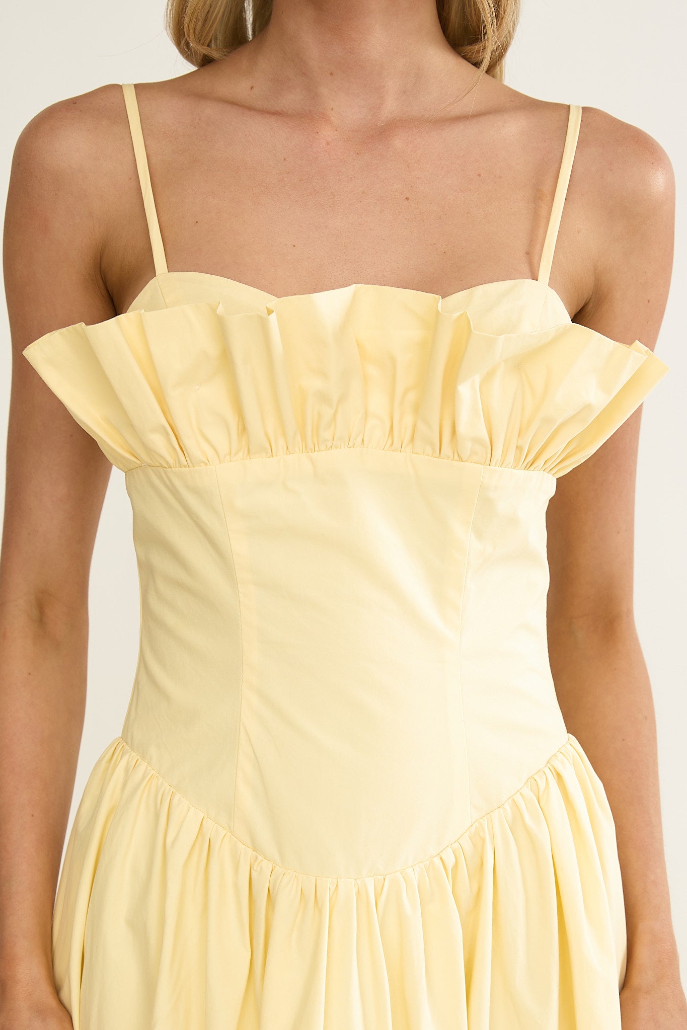 Pailin Frill Bust Maxi Dress Butter by Selfie Leslie