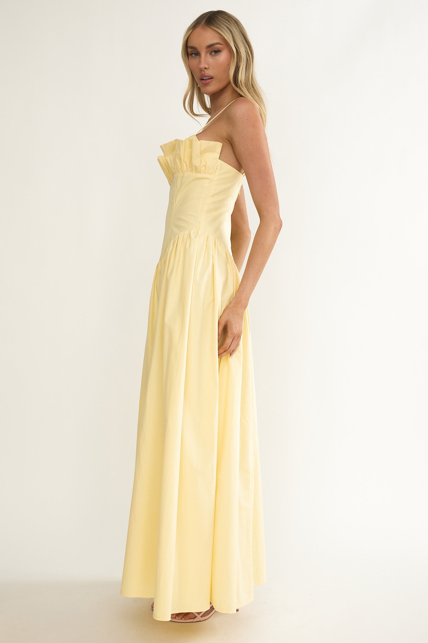Pailin Frill Bust Maxi Dress Butter by Selfie Leslie