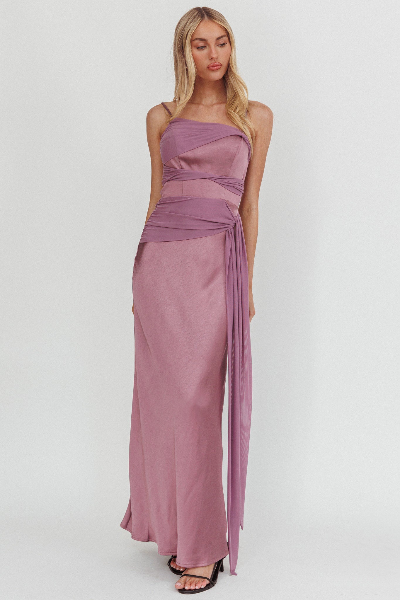 Wysandra Knot Detail Maxi Dress Grape by Selfie Leslie