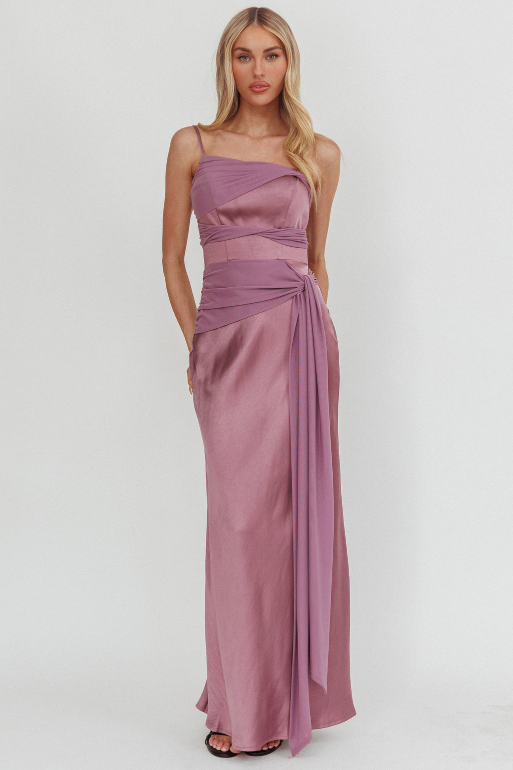 Wysandra Knot Detail Maxi Dress Grape by Selfie Leslie