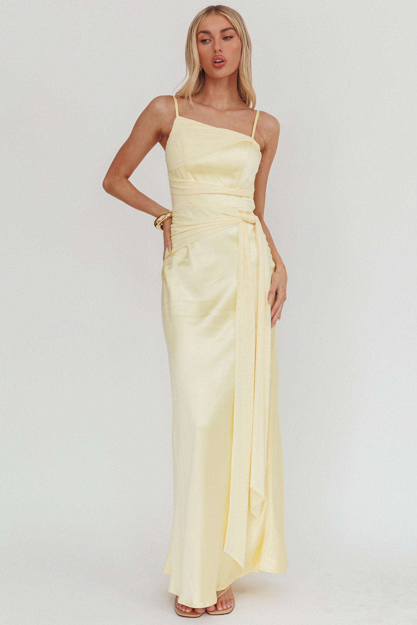 Wysandra Knot Detail Maxi Dress Butter by Selfie Leslie