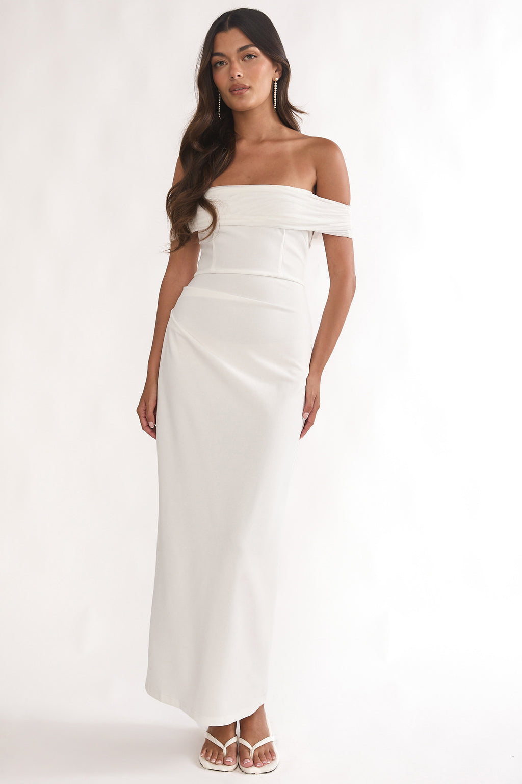 Love Languages Off-Shoulder Maxi Dress White XS