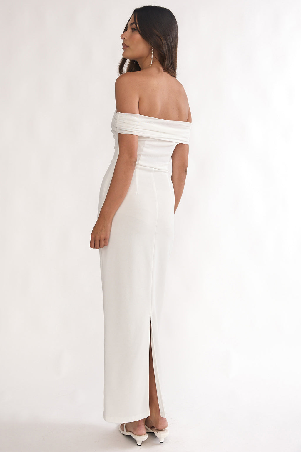 Love Languages Off-Shoulder Maxi Dress White by Selfie Leslie