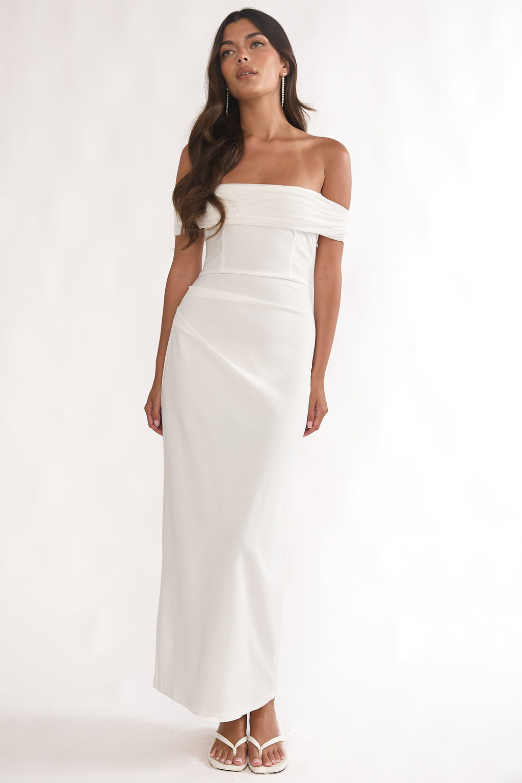 Love Languages Off-Shoulder Maxi Dress White M