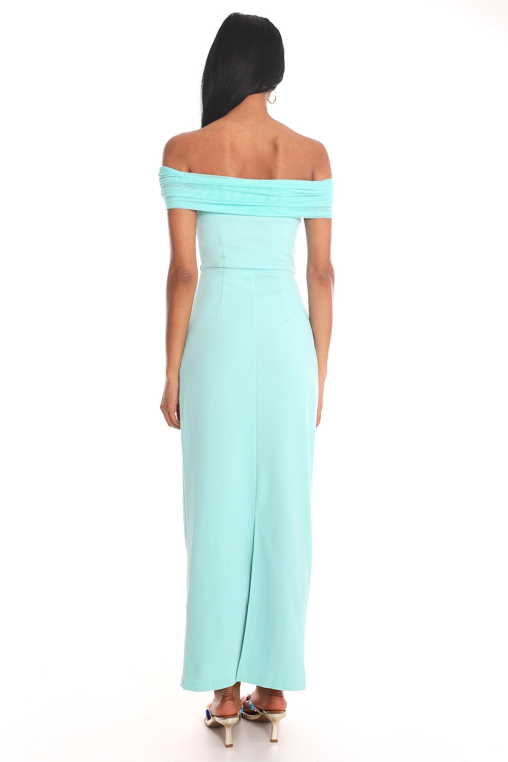 Love Languages Off-Shoulder Maxi Dress Mint by Selfie Leslie