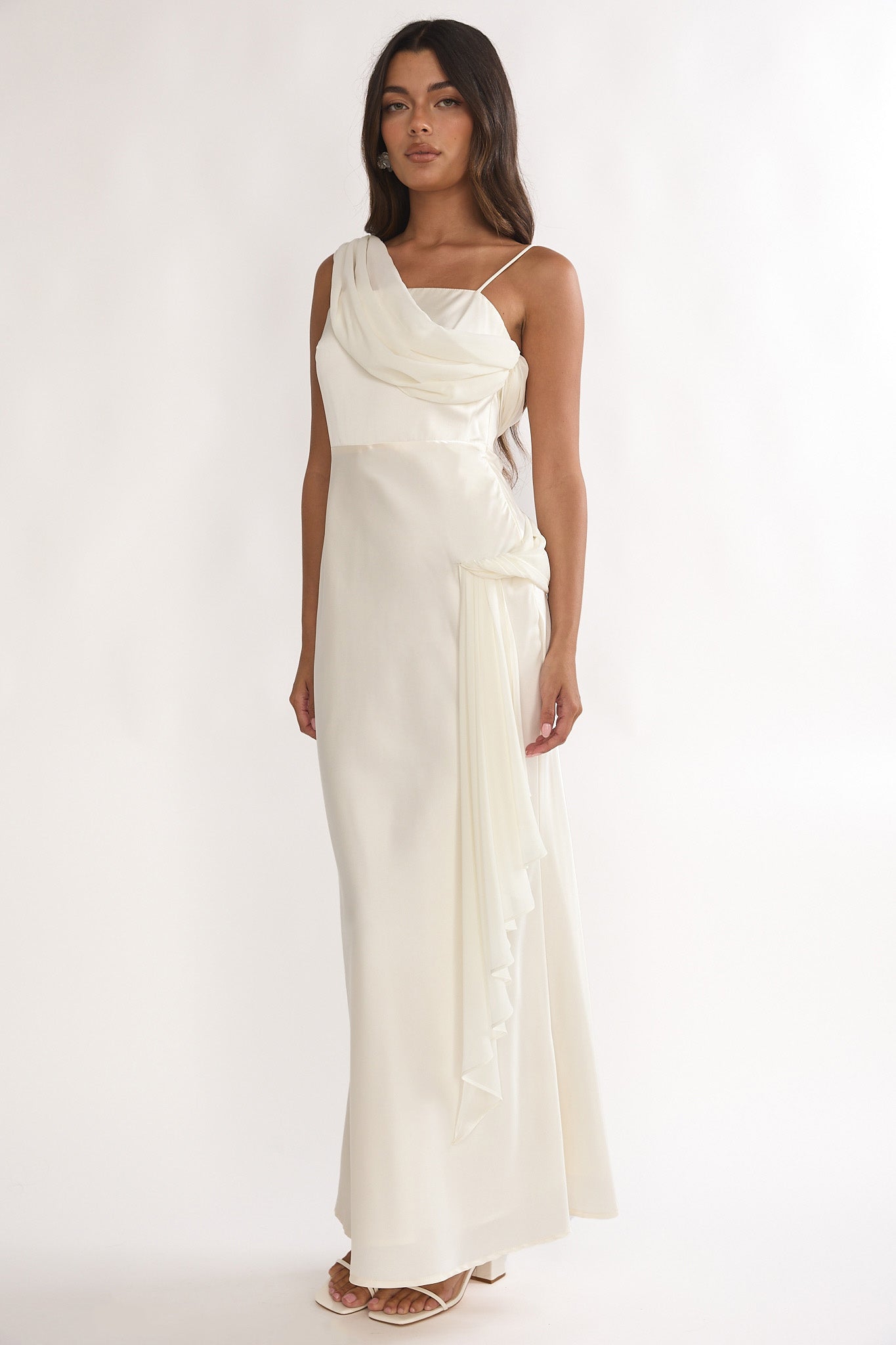 oyster silk dress Zoe Oyster silk satin maxi dress