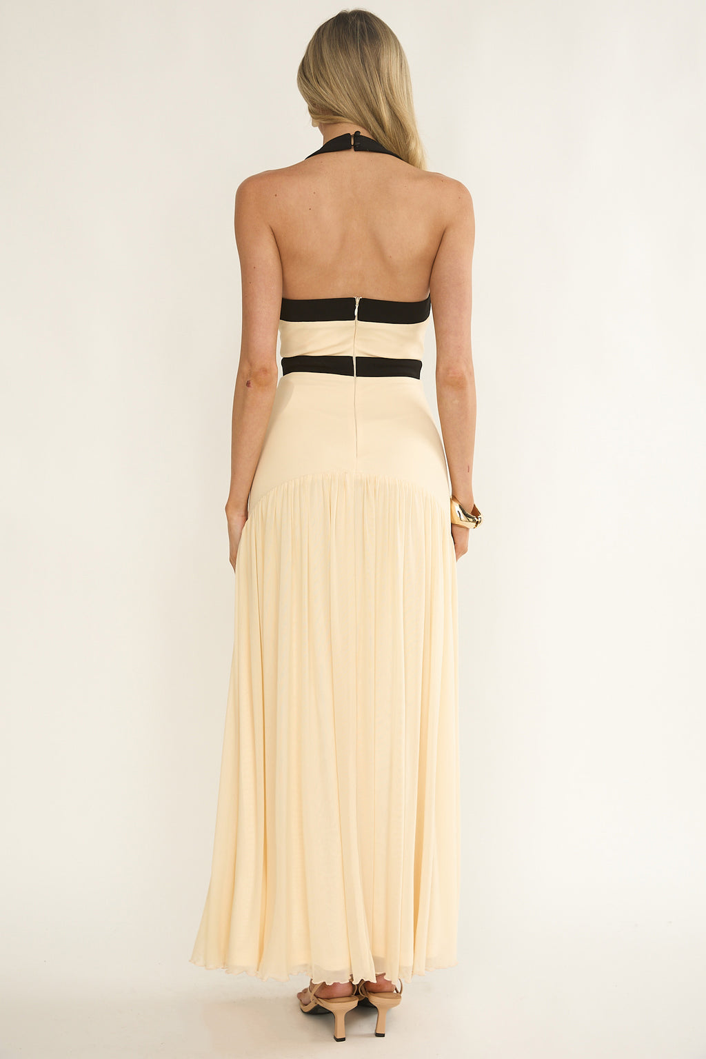 Aven Halter Bow Maxi Dress Butter by Selfie Leslie