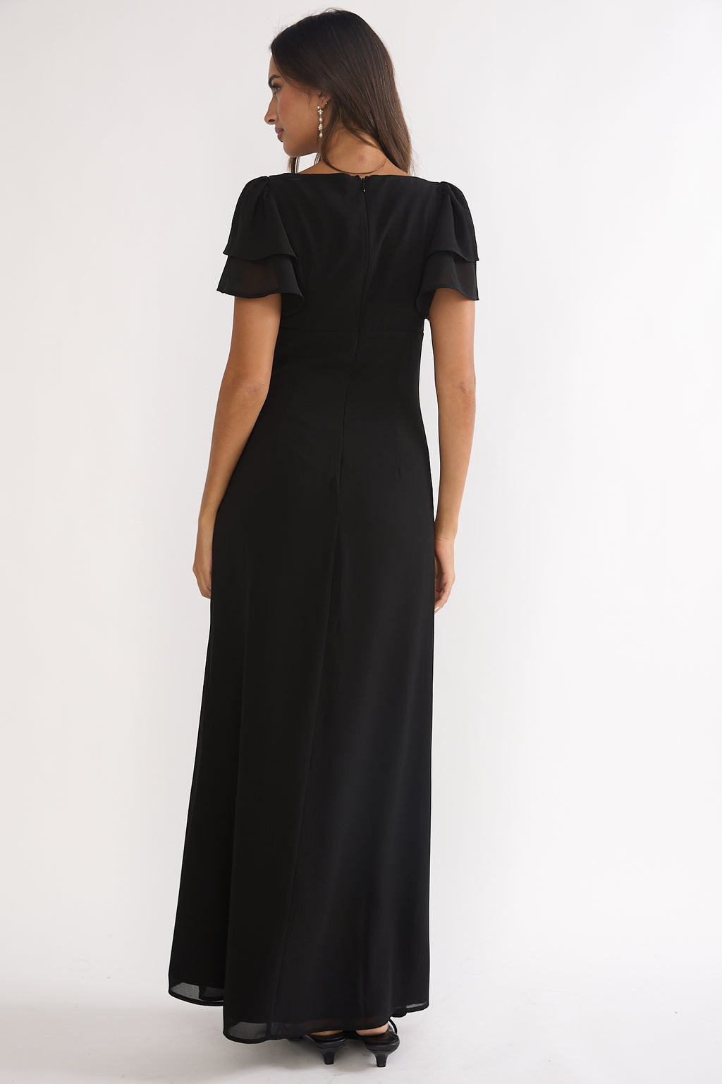 Elorin Lace Trim Maxi Dress Black by Selfie Leslie