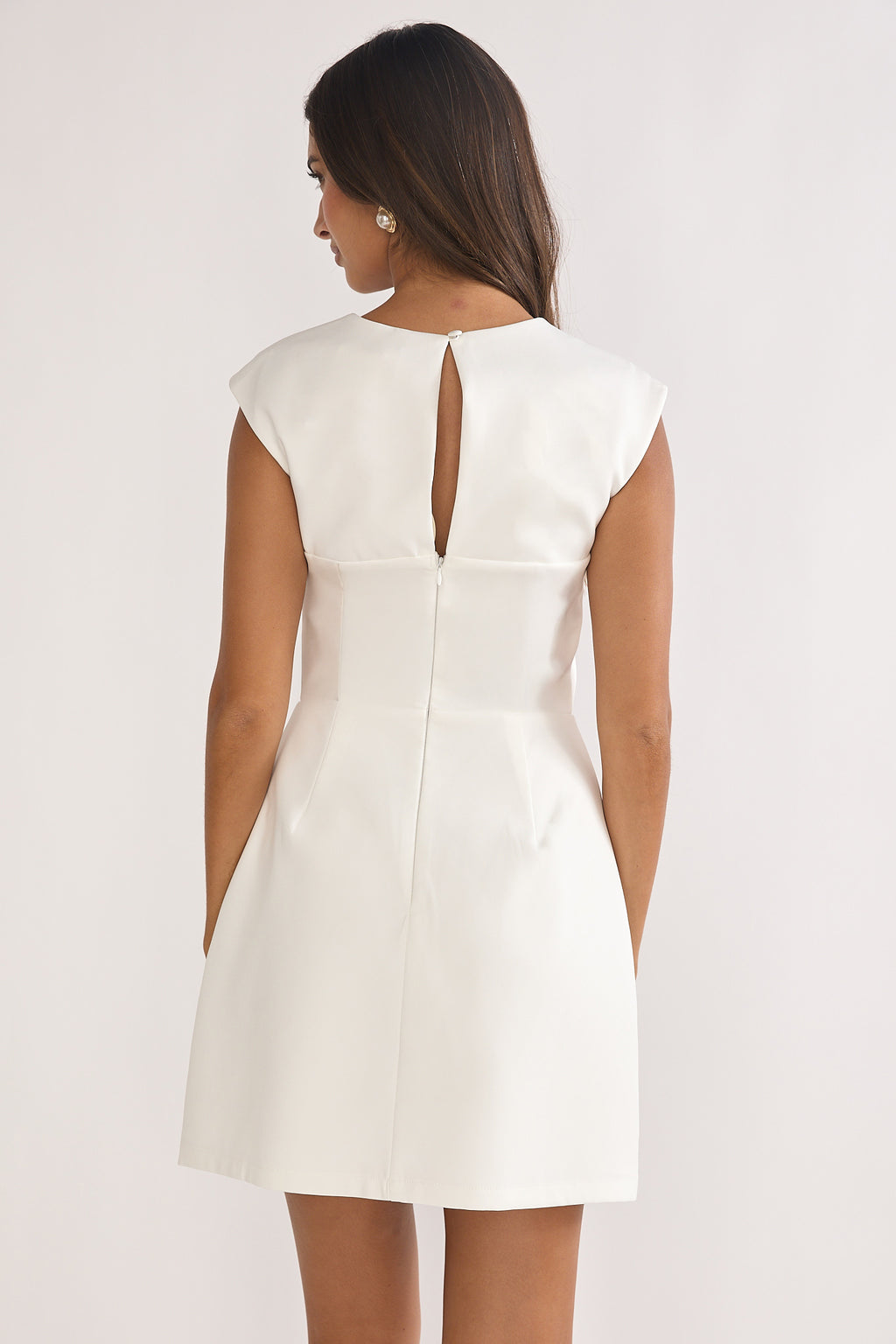 Korella Cap Sleeve Mini Dress White by Selfie Leslie