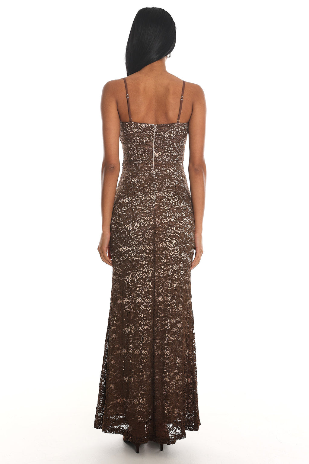Keep Them Talking Ruched Waist Maxi Dress Chocolate by Selfie Leslie