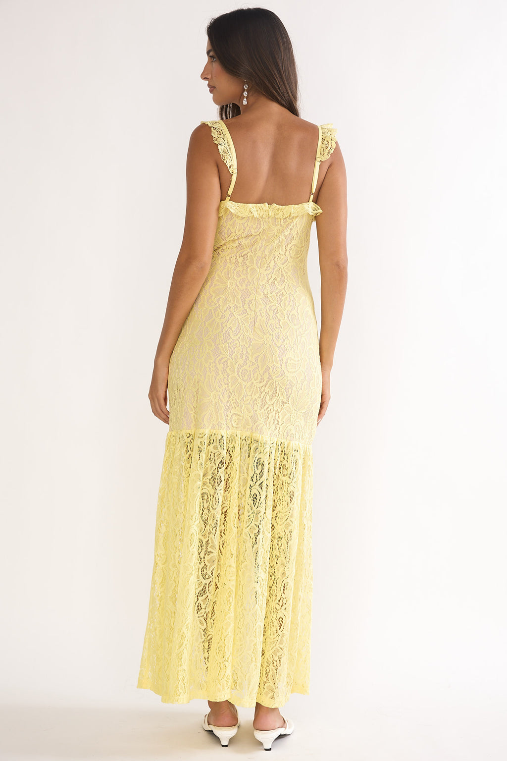 Noraya Lace Overlay Maxi Dress Lemon by Selfie Leslie