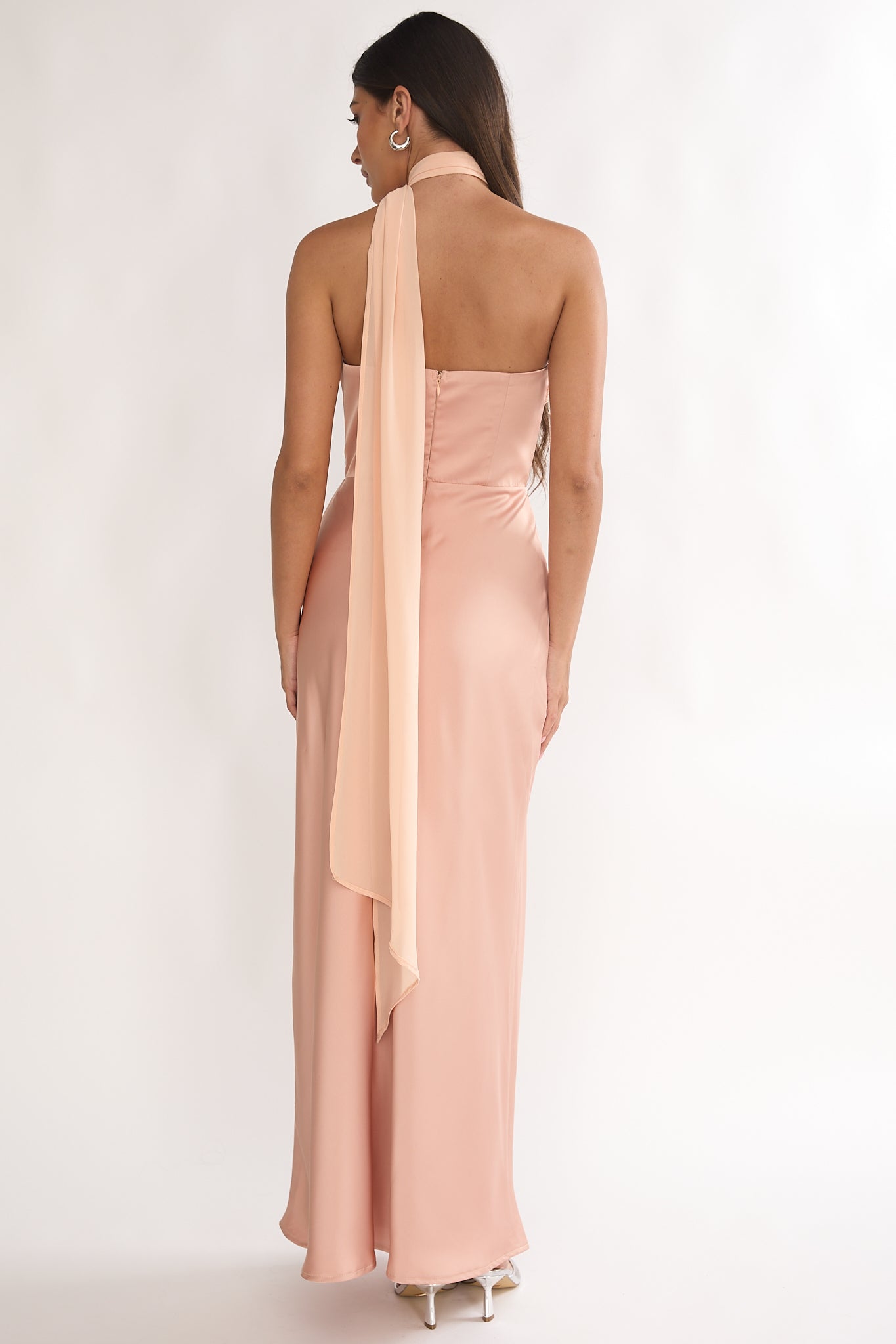 Merisalyn Strapless Scarf Maxi Dress Apricot - XS Merisalyn Strapless Scarf Maxi Dress Apricot - XS