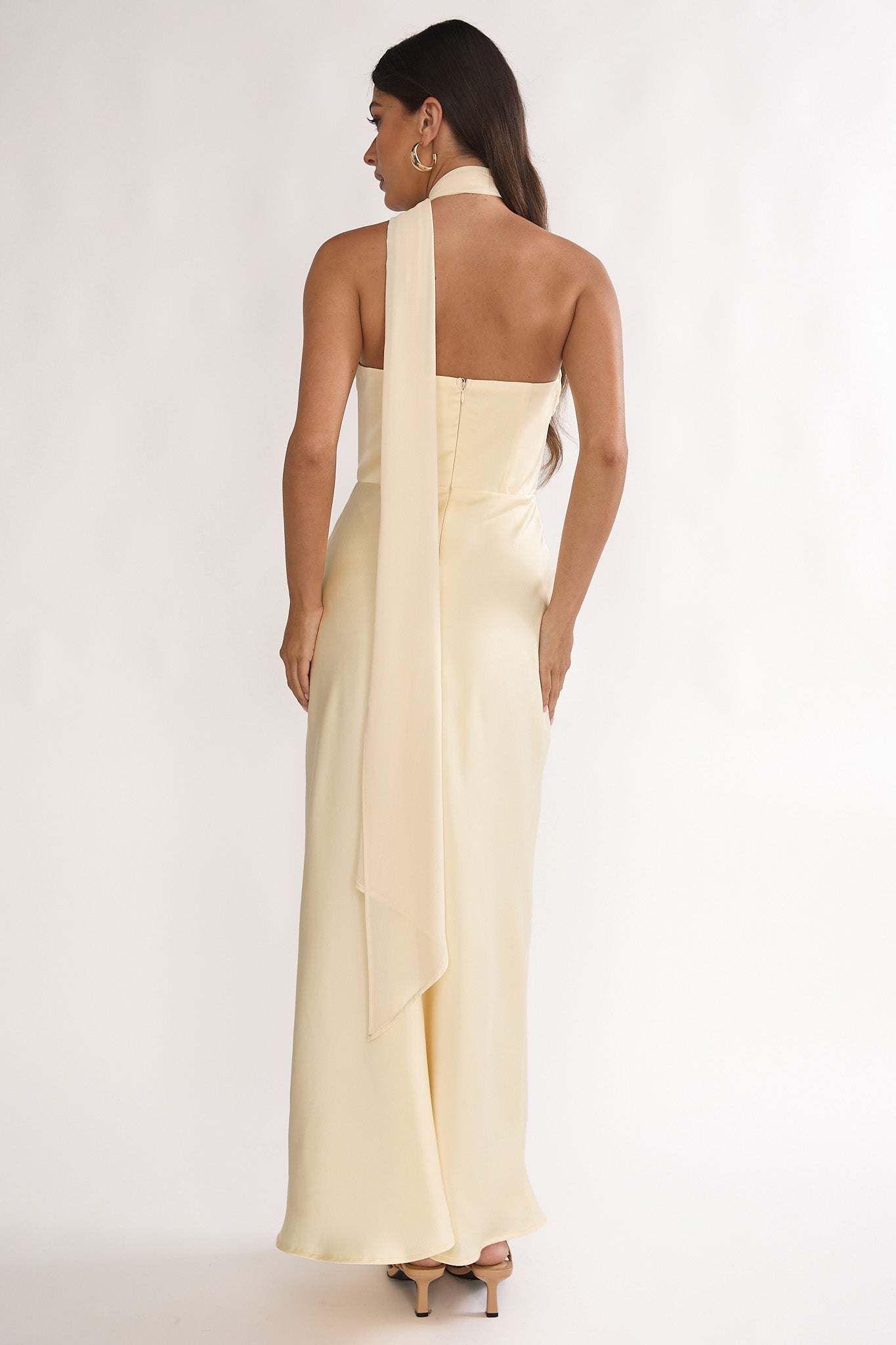 strapless silk dress with scarf Strapless Charmeuse Sheath Dress with Scarf