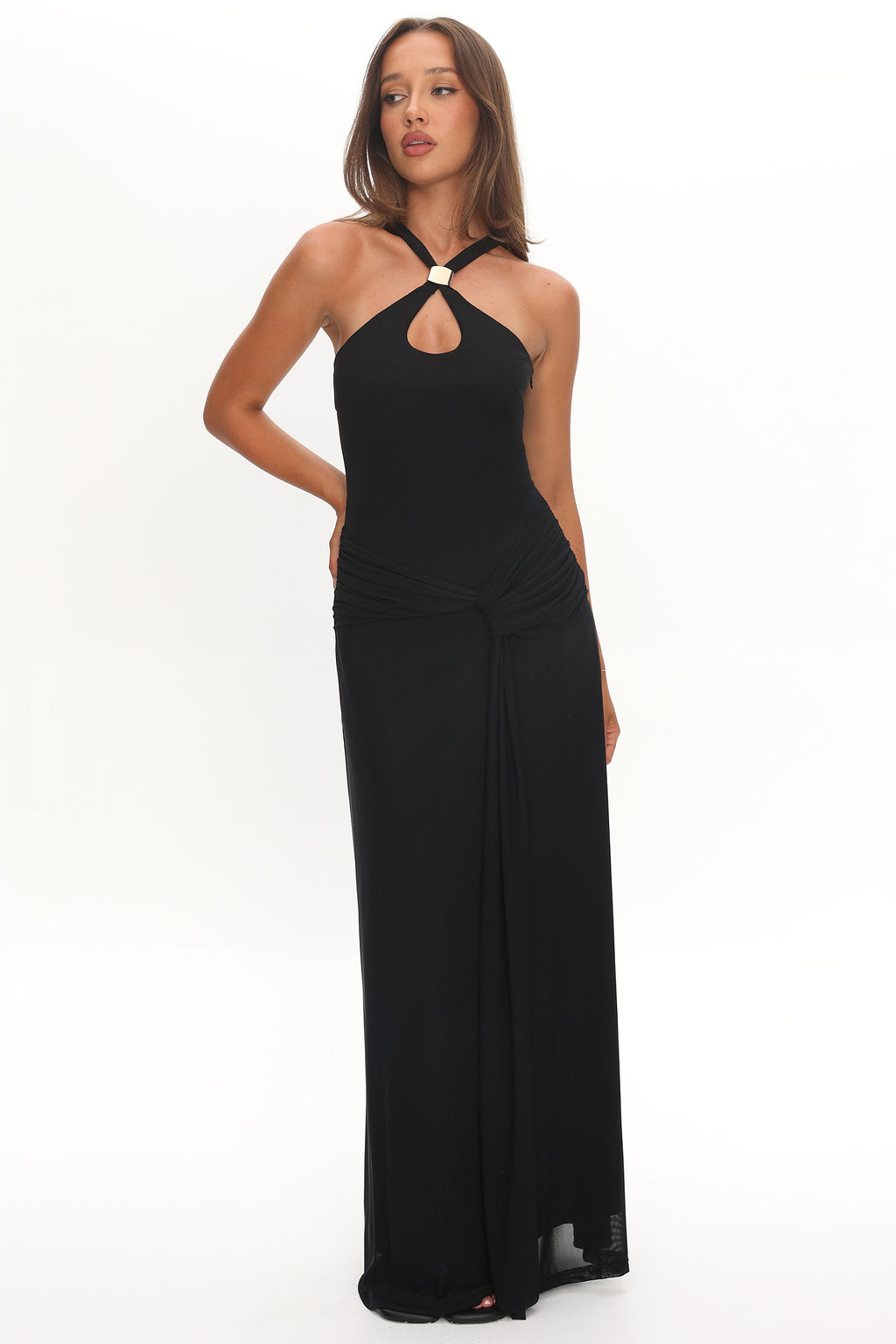 racerback dress formal Primavera Couture 13166 - Long Sheath Dress - Sleeveless, Body-Hugging Fit, Beaded, Floor Length Skirt, Racerback 16 / Champagne