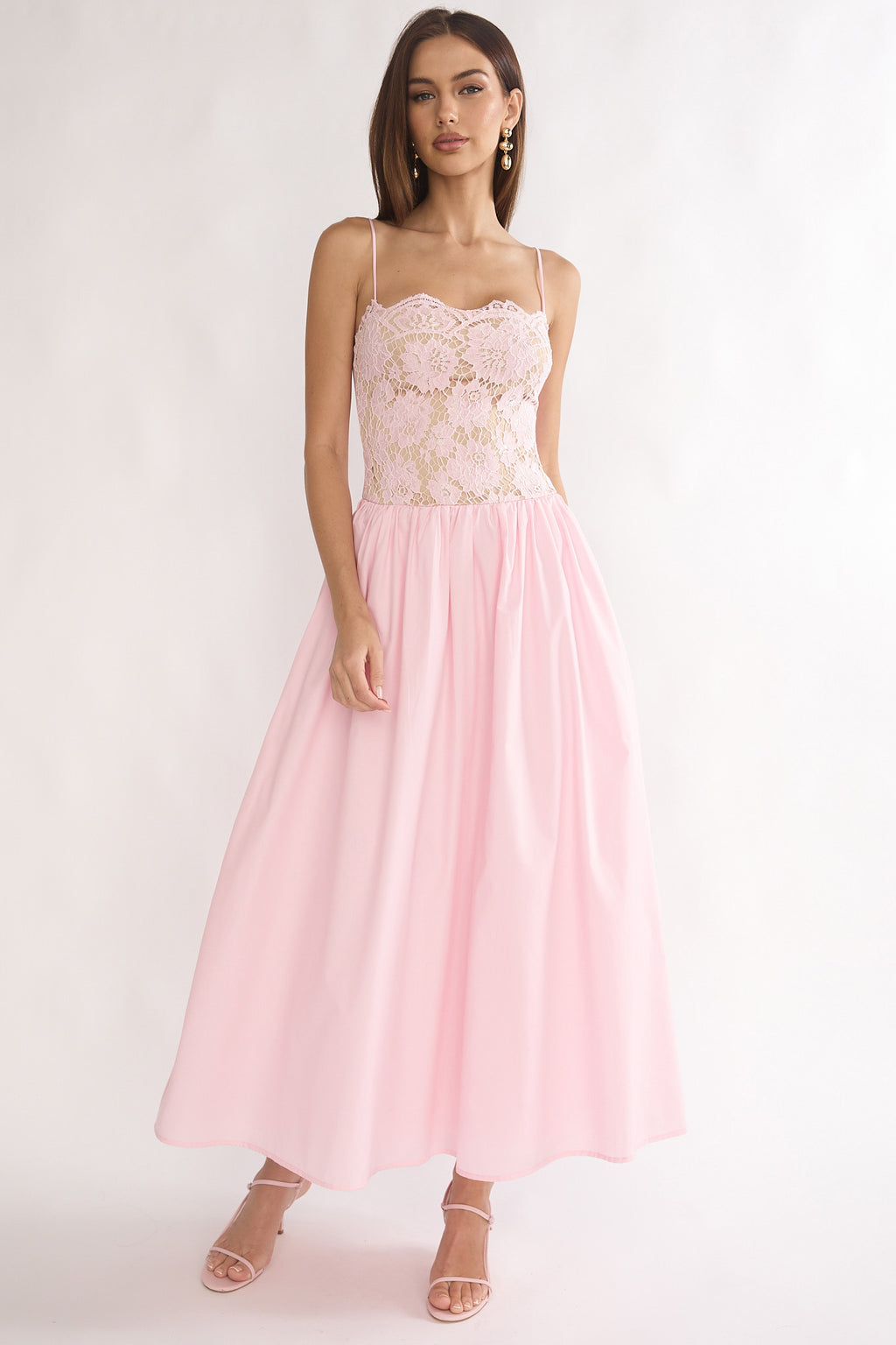 She's A Lady Lace Bodice Maxi Dress Pink - XL She's A Lady Lace Bodice Maxi Dress Pink - XL