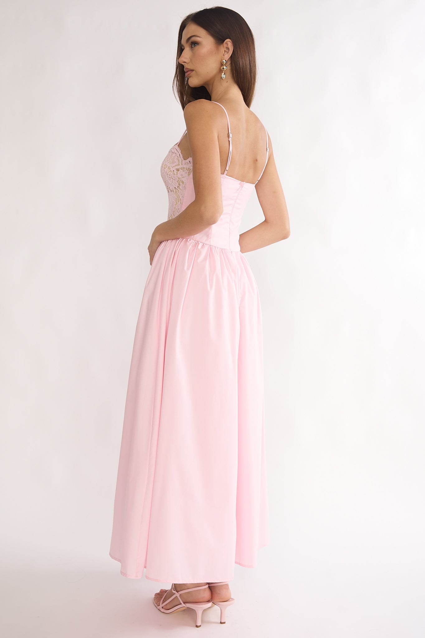 She's A Lady Lace Bodice Maxi Dress Pink - XL She's A Lady Lace Bodice Maxi Dress Pink - XL