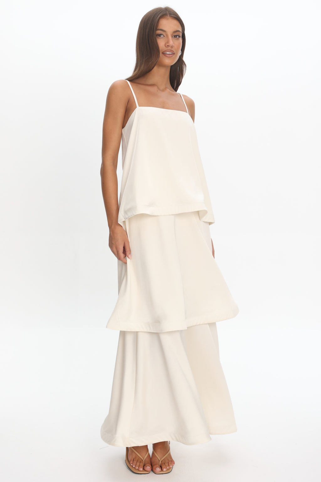 ivory summer maxi dress Morning Ray Layered Maxi Dress Ivory