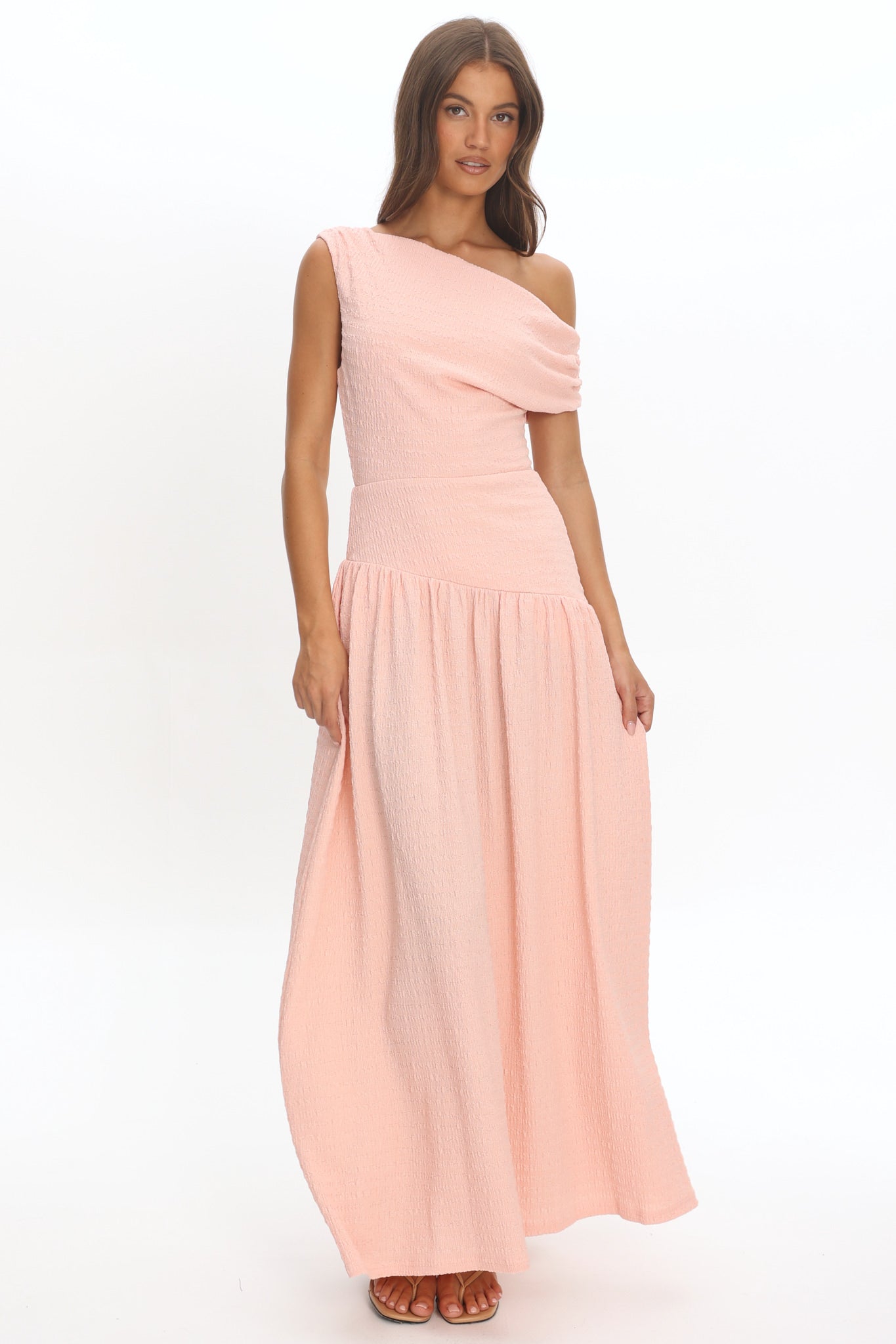 peach asymmetrical maxi dress Modern Day Glam Ombre One Shoulder Asymmetrical Maxi Dress in Peach Ombre