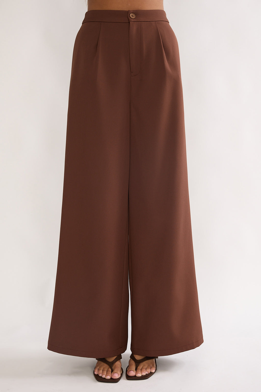 Florene Strapless Split Scarf Pants Chocolate by Selfie Leslie