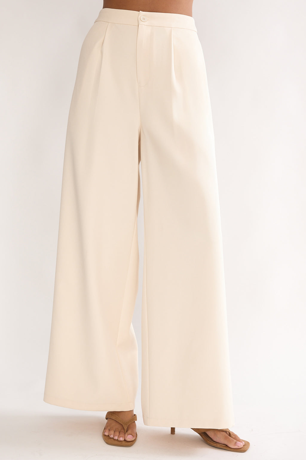 Florene Strapless Split Scarf Pants Vanilla by Selfie Leslie