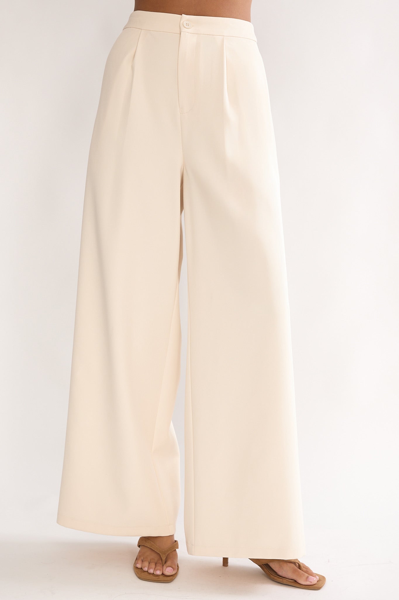 Florene Strapless Split Scarf Pants Vanilla by Selfie Leslie