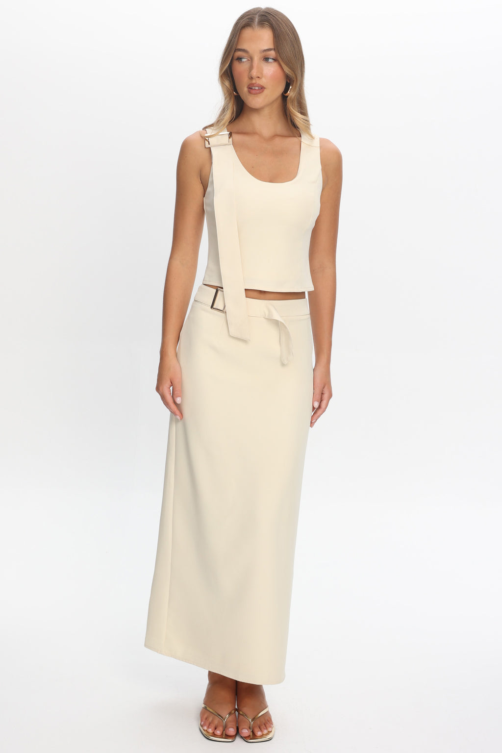 Sunday Moment Buckle Waist Skirt Butter