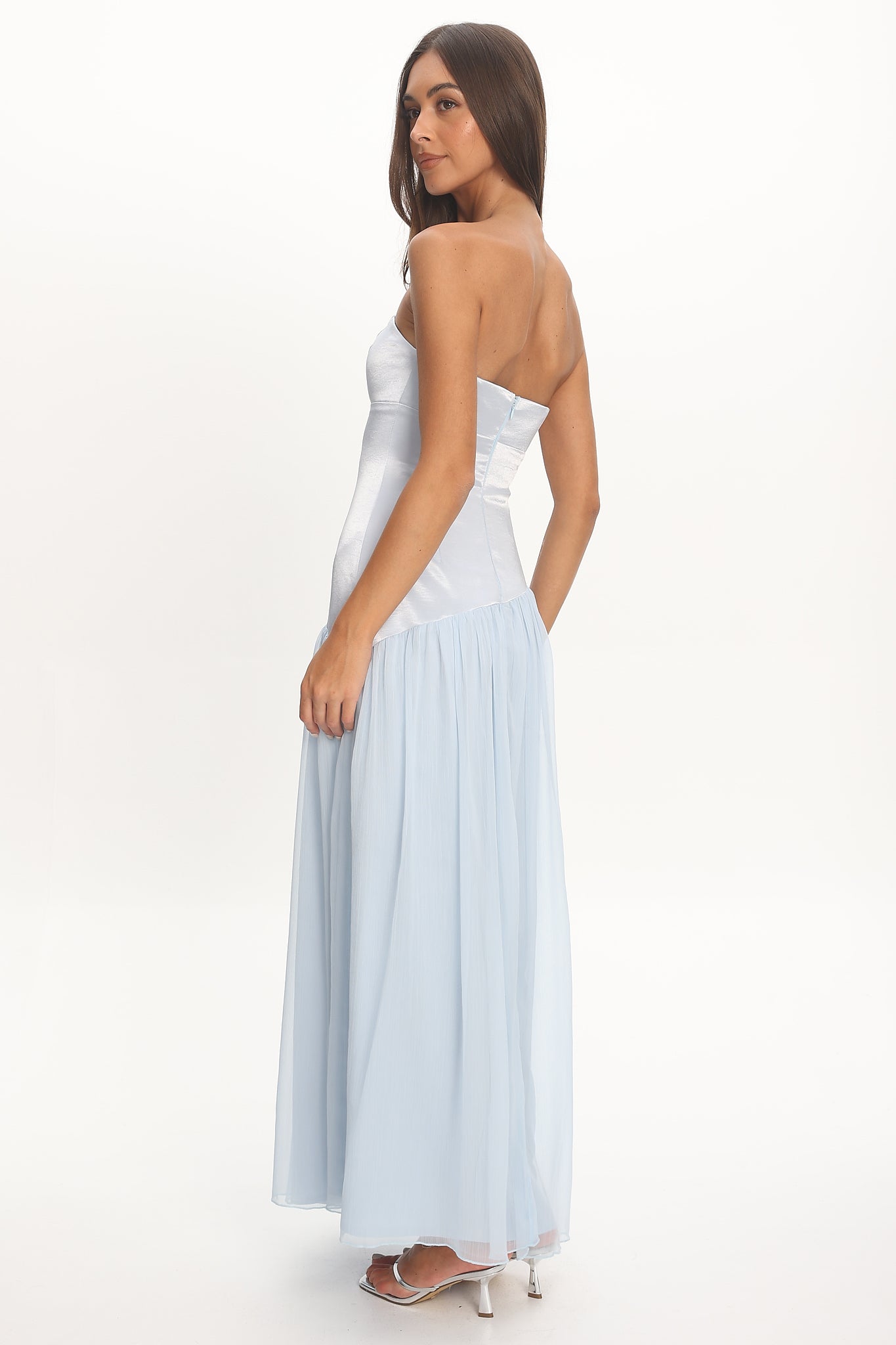 Karielle Asymmetric Drop Waist Maxi Dress Blue Selfie Leslie Karielle Asymmetric Drop Waist Maxi Dress Blue Selfie Leslie
