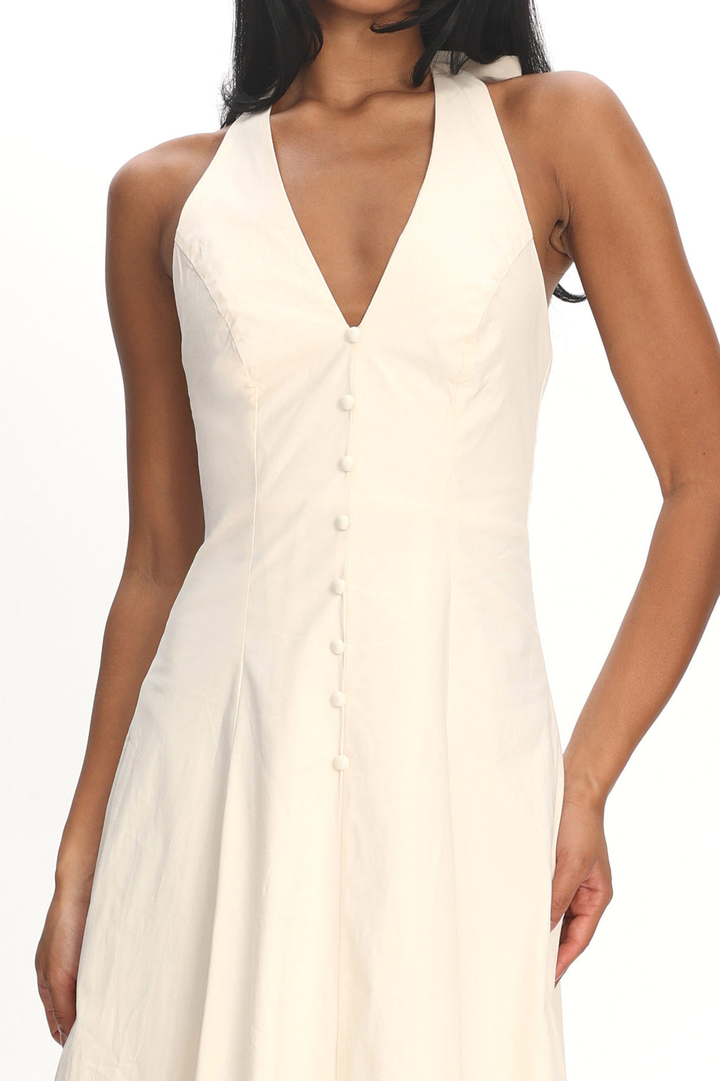Brea Halterneck Midi Dress Vanilla