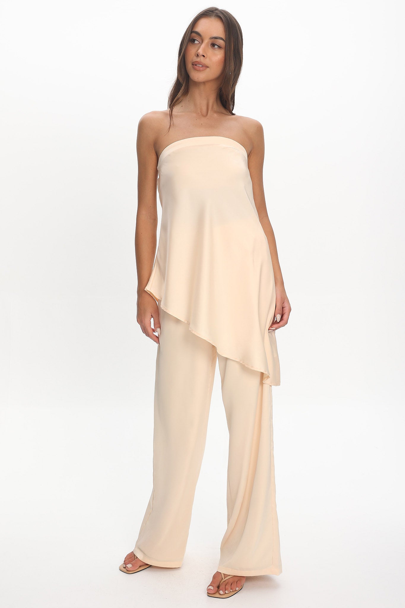 Danita Elastic Waist Pants Vanilla | Selfie Leslie