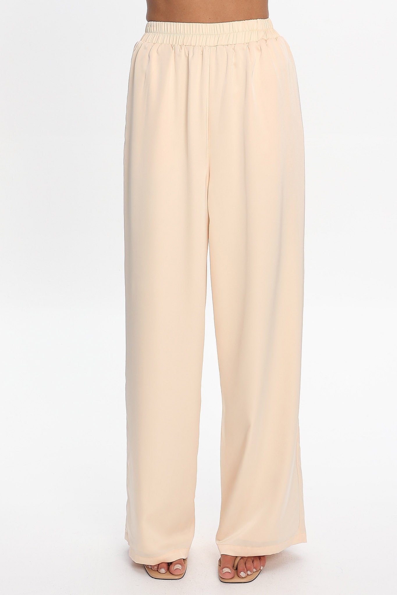Danita Elastic Waist Pants Vanilla | Selfie Leslie