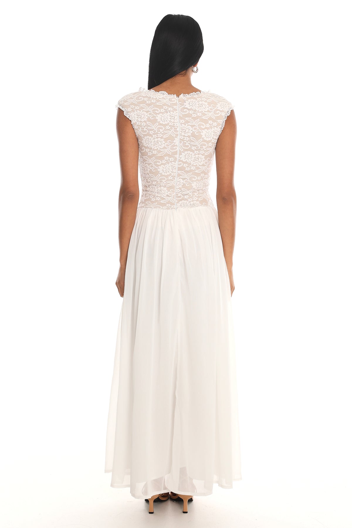 Korinna Lace Bodice Maxi Dress White by Selfie Leslie