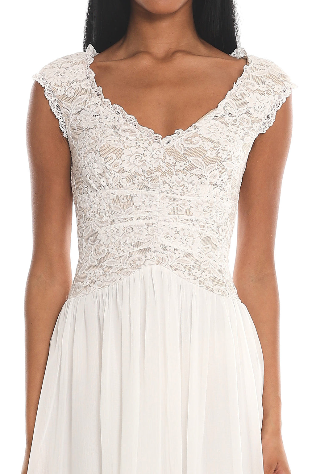 Korinna Lace Bodice Maxi Dress White by Selfie Leslie