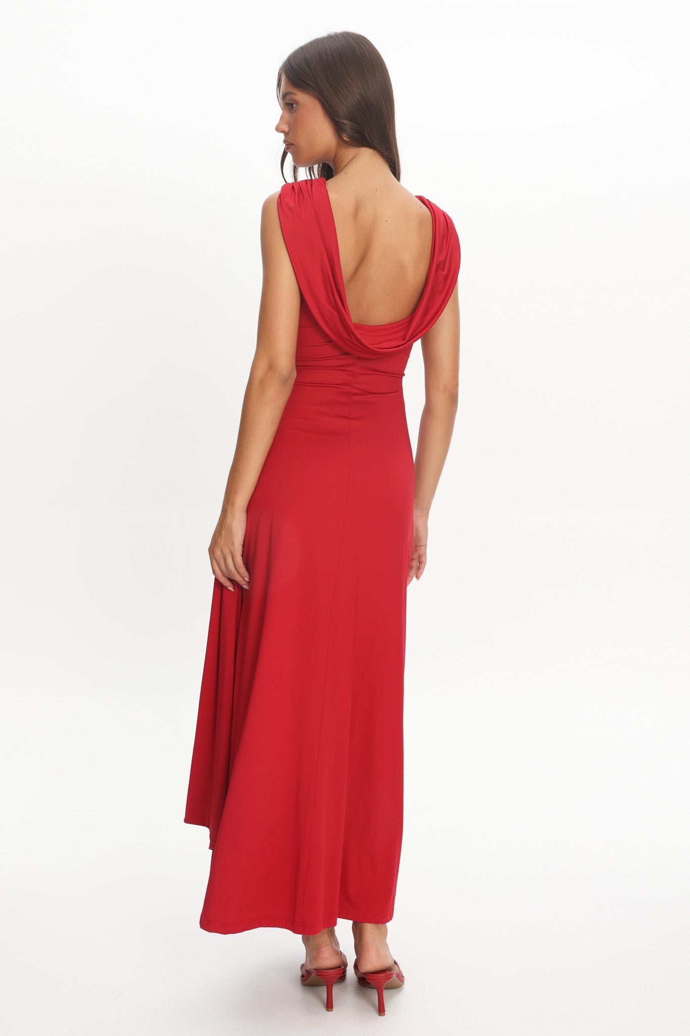 Amorah Cowl Back Maxi Dress Cherry | Selfie Leslie