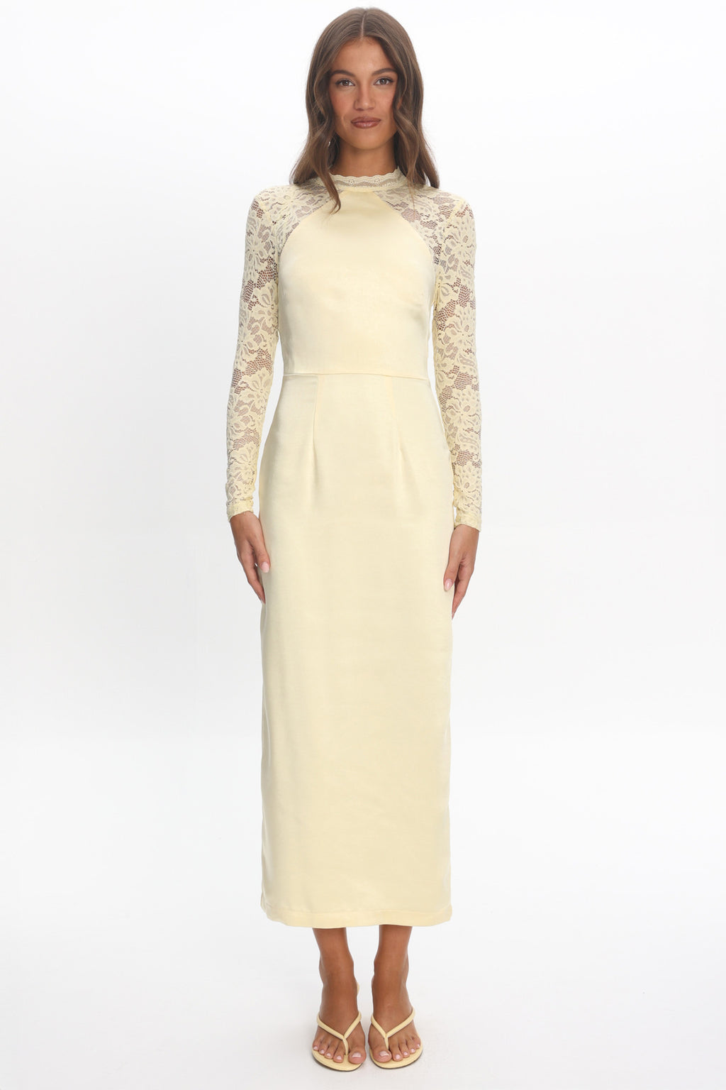 Lucha Lace Sleeve Maxi Dress Butter