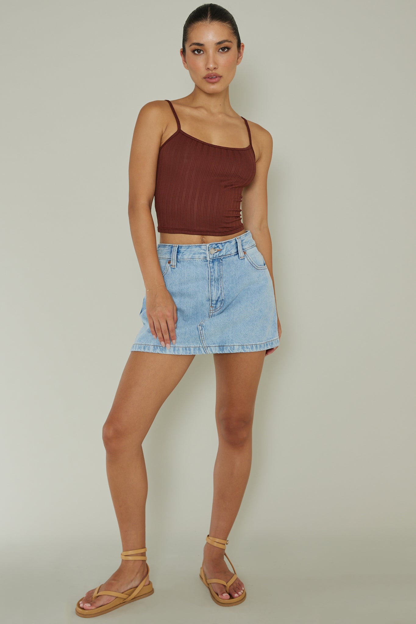 Sold Out Ribbed Cami Top Chocolate by Selfie Leslie