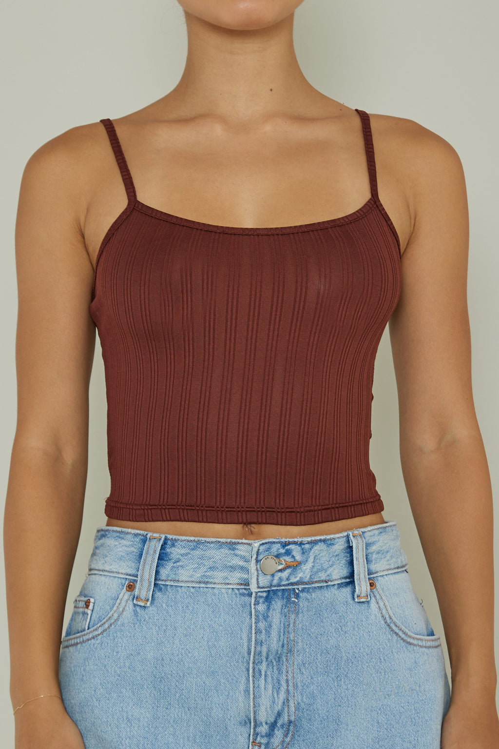 Sold Out Ribbed Cami Top Chocolate by Selfie Leslie