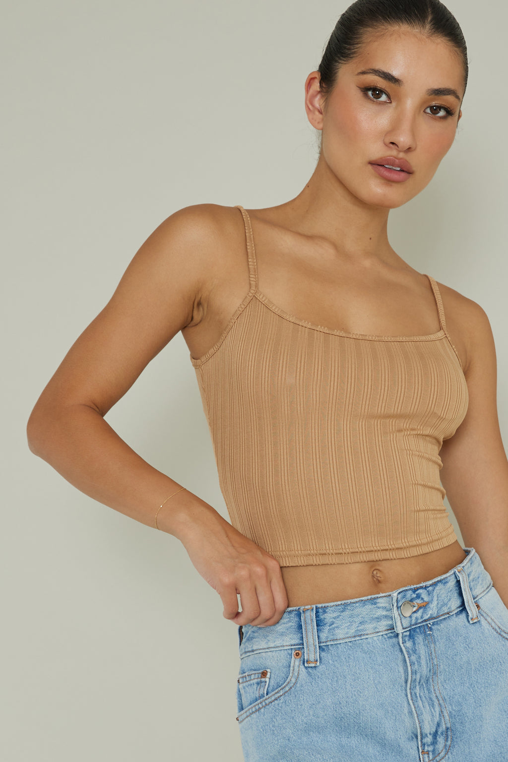 Sold Out Ribbed Cami Top Mocha by Selfie Leslie