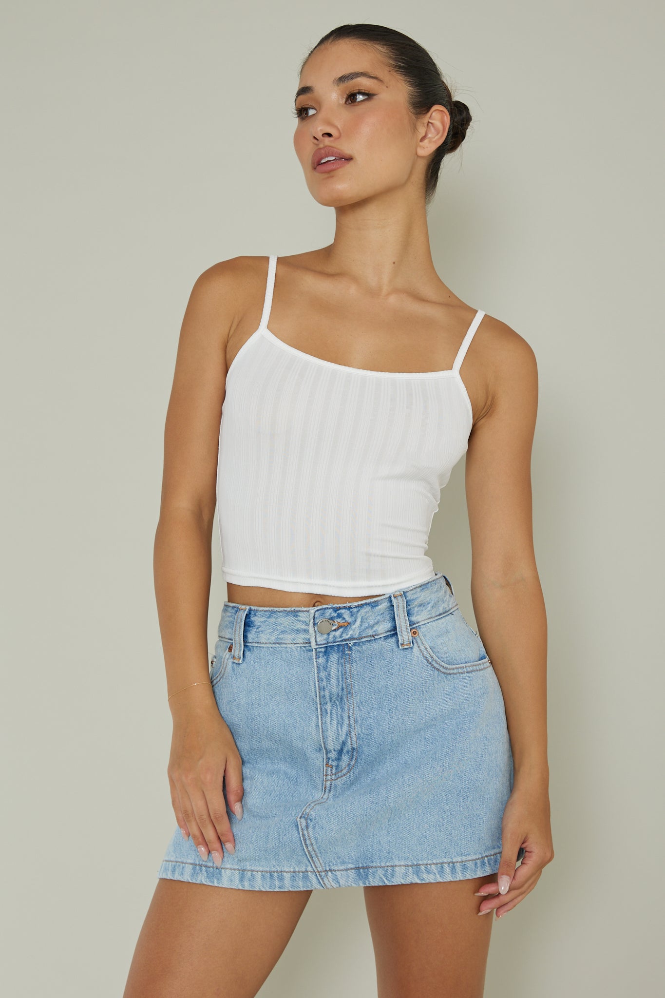 Sold Out Ribbed Cami Top White by Selfie Leslie