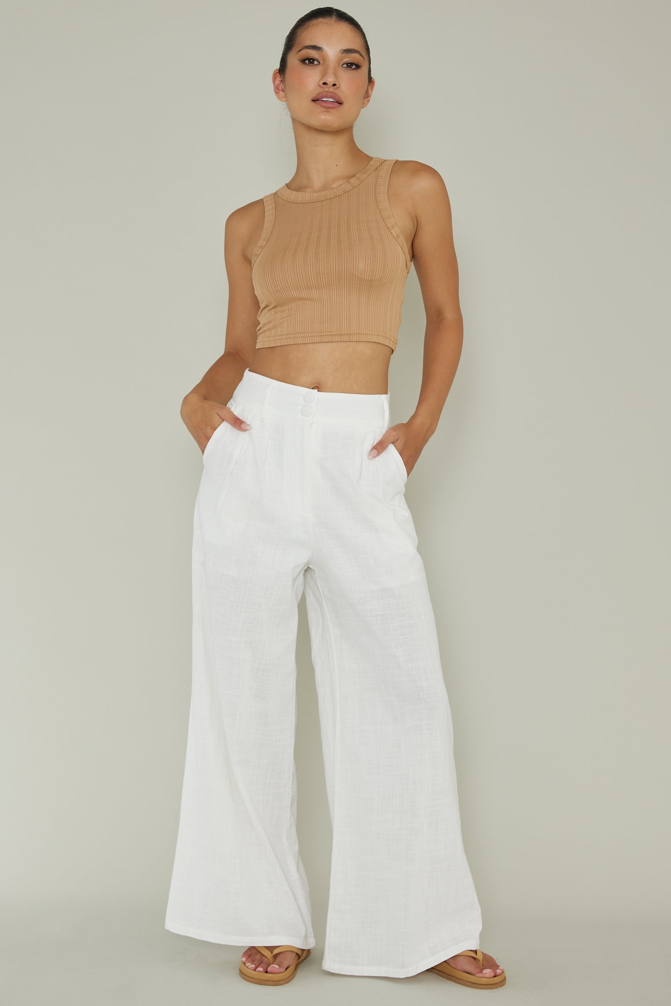 Seeker Ribbed Crop Top Chocolate by Selfie Leslie