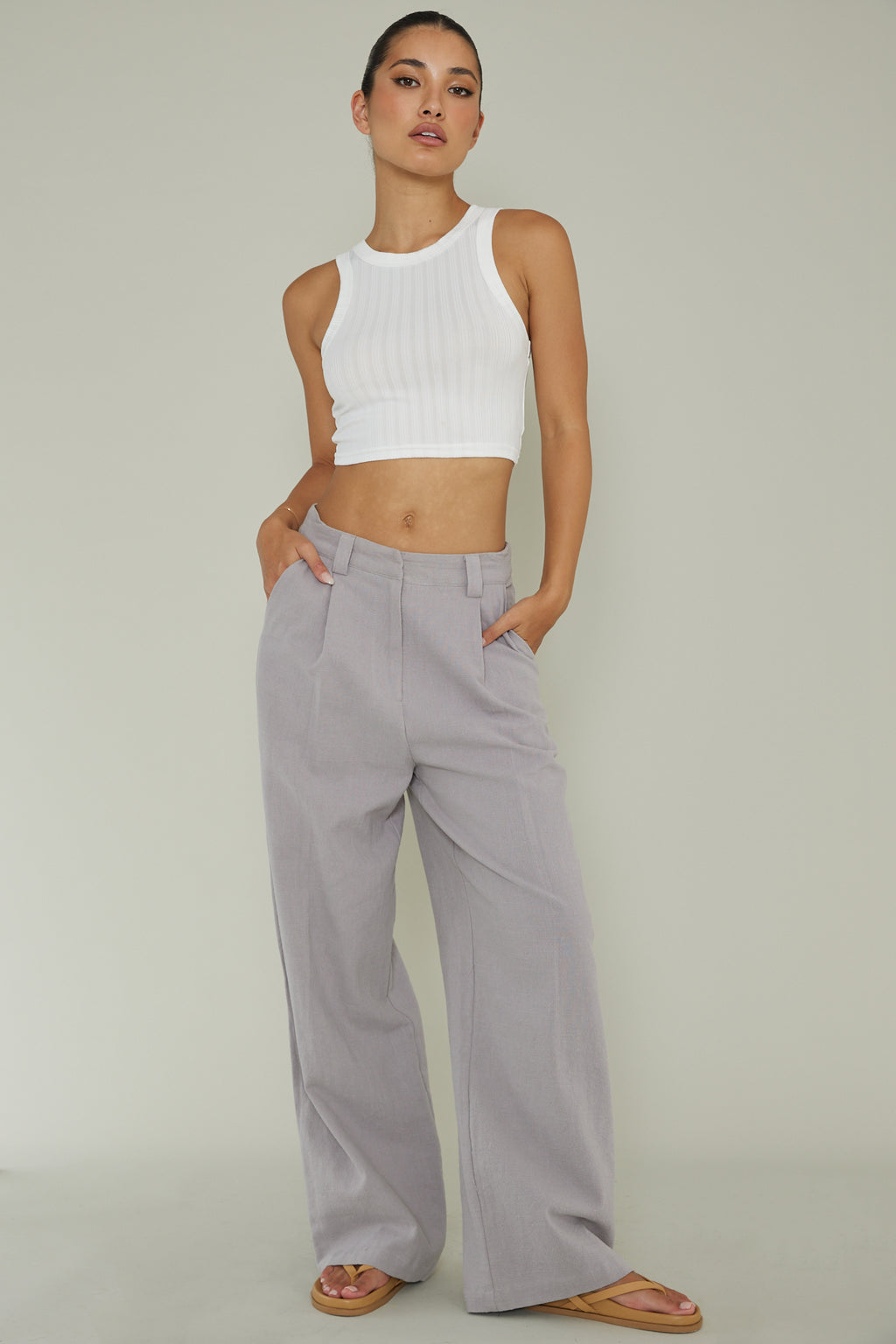 Seeker Ribbed Crop Top White by Selfie Leslie