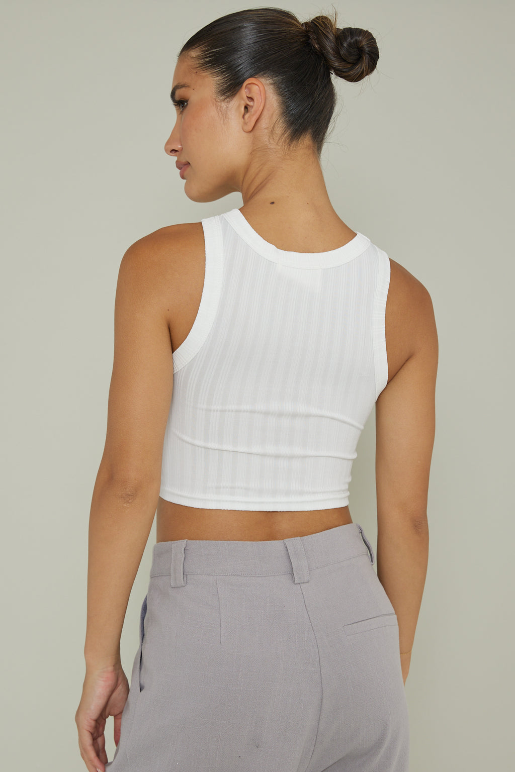 Seeker Ribbed Crop Top White by Selfie Leslie