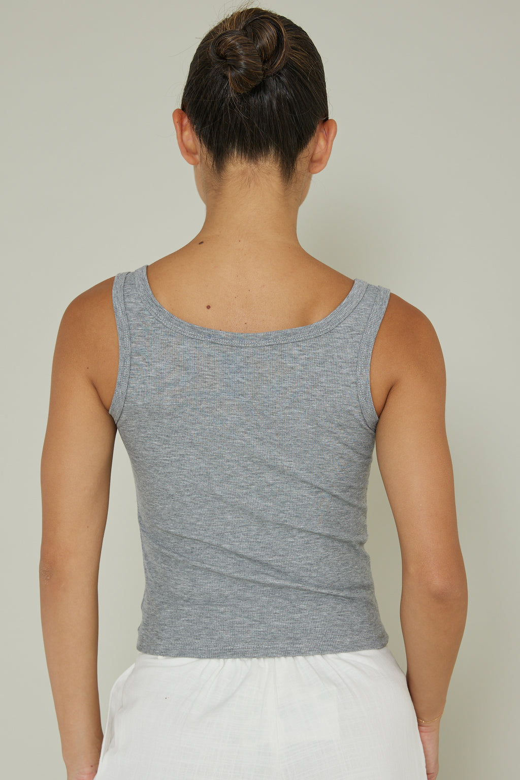 Recess Thick Strap Ribbed Top Grey by Selfie Leslie