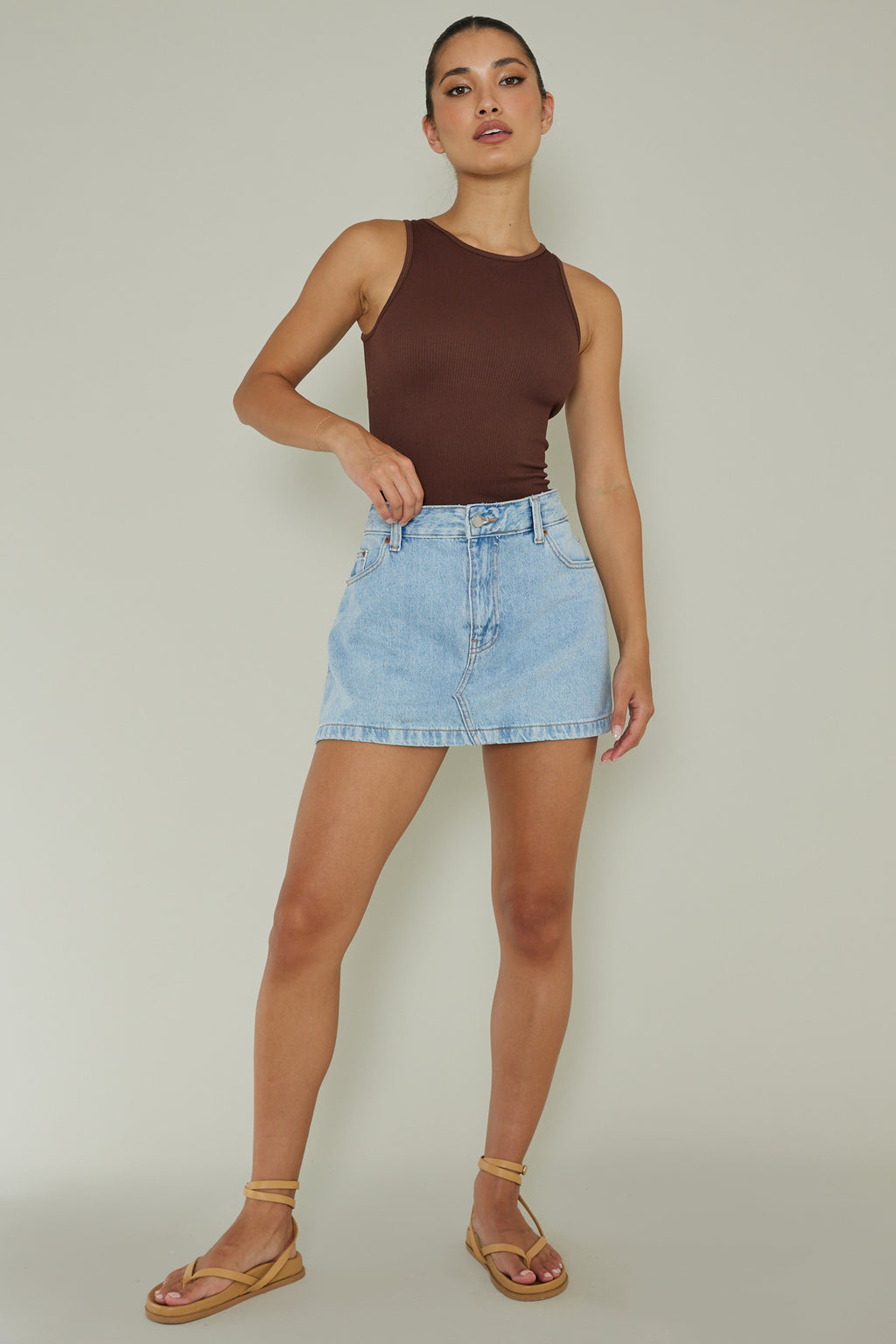 Attitude Ribbed Leotard Chocolate by Selfie Leslie