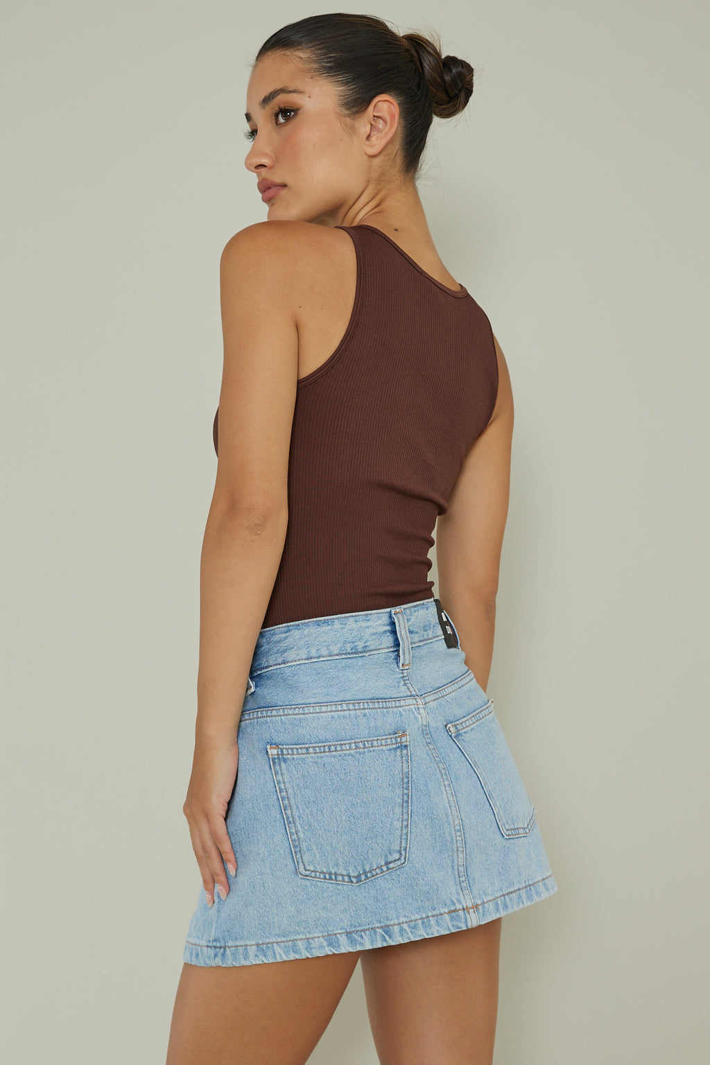 Attitude Ribbed Leotard Chocolate by Selfie Leslie